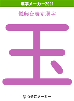 儀典の2021年の漢字メーカー結果