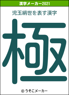 児玉絹世の2021年の漢字メーカー結果