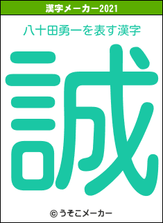 八十田勇一の2021年の漢字メーカー結果