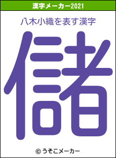 八木小織の2021年の漢字メーカー結果