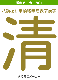 八鐃楯わ申鐃緒申の2021年の漢字メーカー結果
