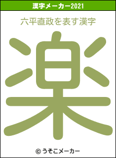 六平直政の2021年の漢字メーカー結果