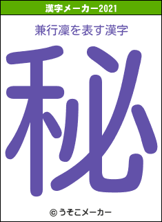 兼行凜の2021年の漢字メーカー結果