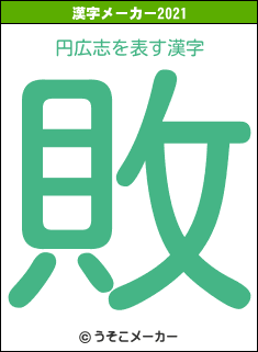 円広志の2021年の漢字メーカー結果