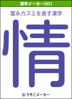 冨永カズエの2021年の漢字メーカー結果