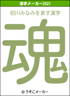 初川みなみの2021年の漢字メーカー結果