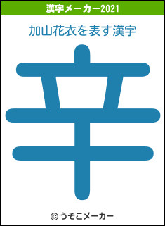 加山花衣の2021年の漢字メーカー結果