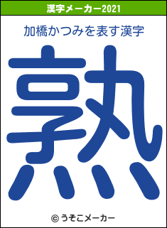 加橋かつみの2021年の漢字メーカー結果