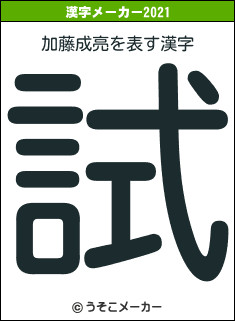 加藤成亮の2021年の漢字メーカー結果
