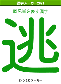 勝呂誉の2021年の漢字メーカー結果