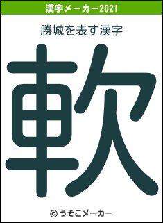 勝城の2021年の漢字メーカー結果