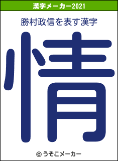 勝村政信の2021年の漢字メーカー結果