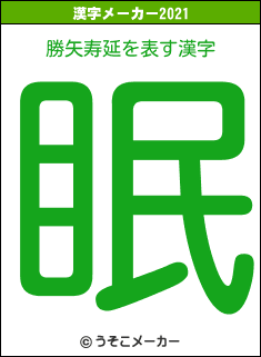 勝矢寿延の2021年の漢字メーカー結果