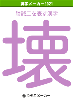 勝誠二の2021年の漢字メーカー結果