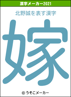 北野誠の2021年の漢字メーカー結果