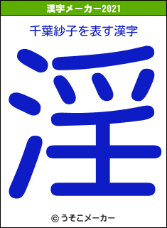 千葉紗子の2021年の漢字メーカー結果