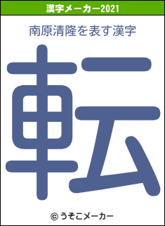 南原清隆の2021年の漢字メーカー結果