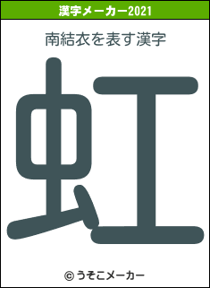 南結衣の2021年の漢字メーカー結果