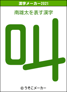 南雄太の2021年の漢字メーカー結果