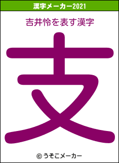 吉井怜の2021年の漢字メーカー結果