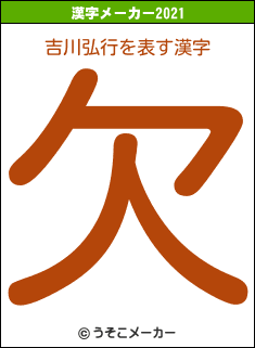 吉川弘行の2021年の漢字メーカー結果