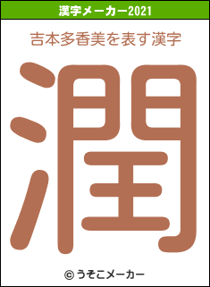 吉本多香美の2021年の漢字メーカー結果