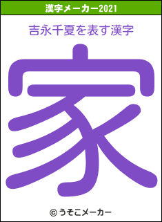 吉永千夏の2021年の漢字メーカー結果