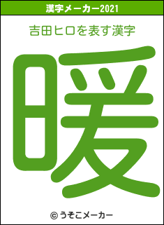 吉田ヒロの2021年の漢字メーカー結果