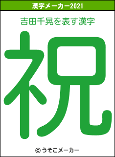 吉田千晃の2021年の漢字メーカー結果