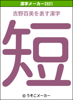吉野百美の2021年の漢字メーカー結果