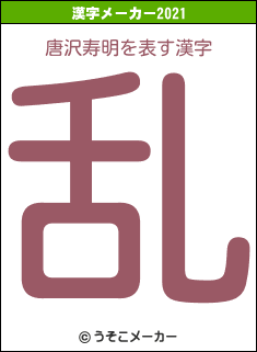 唐沢寿明の2021年の漢字メーカー結果