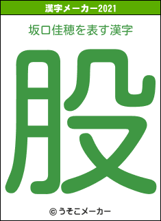 坂口佳穂の2021年の漢字メーカー結果