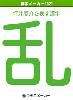 坪井慶介の2021年の漢字メーカー結果