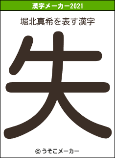 堀北真希の2021年の漢字メーカー結果