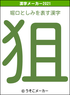 堀口としみの2021年の漢字メーカー結果