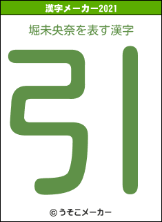 堀未央奈の2021年の漢字メーカー結果