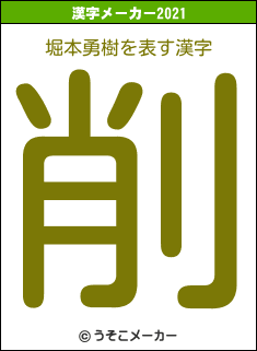 堀本勇樹の2021年の漢字メーカー結果