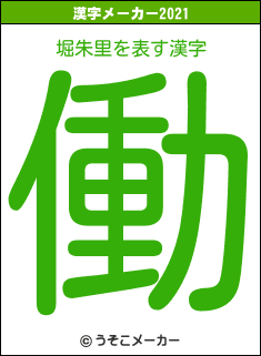 堀朱里の2021年の漢字メーカー結果