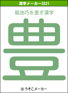 堀池巧の2021年の漢字メーカー結果