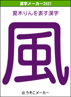 夏木りんの2021年の漢字メーカー結果