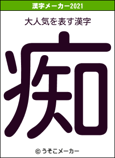 大人気の2021年の漢字メーカー結果