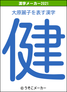 大原麗子の2021年の漢字メーカー結果