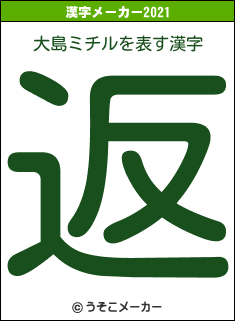 大島ミチルの2021年の漢字メーカー結果