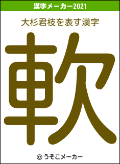 大杉君枝の2021年の漢字メーカー結果