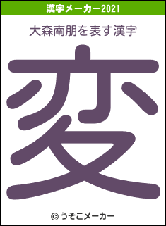 大森南朋の2021年の漢字メーカー結果