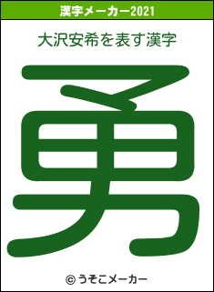 大沢安希の2021年の漢字メーカー結果