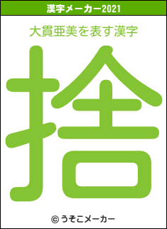 大貫亜美の2021年の漢字メーカー結果
