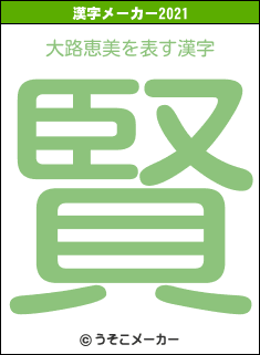 大路恵美の2021年の漢字メーカー結果