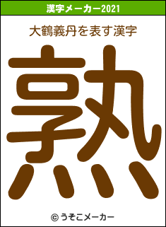 大鶴義丹の2021年の漢字メーカー結果