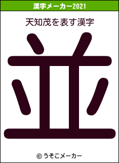 天知茂の2021年の漢字メーカー結果